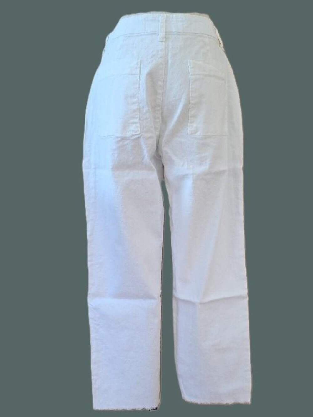 NWOT $298 FRANK & EILEEN KINSALE ITALIAN LINEN CROPPED WHITE PANTS SZ 2 10 - Picture 7 of 9